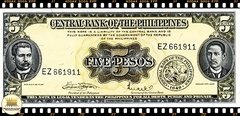 P135f Filipinas 5 Pesos ND (1949) FE