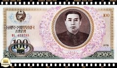 .P22a Coreia do Norte 100 Won 1978 FE