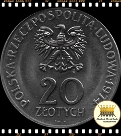 Km 70 Polônia 20 Zlotych 1974 MW XFC # 25º Aniversário - Aniversário da COMECON © - comprar online