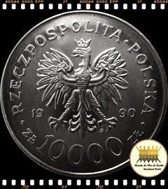 Km 195 Polônia 10000 Zlotych 1990 MW XFC # 10 Anos do Solidariedade © - comprar online