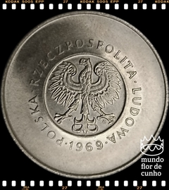 Km 61 Polônia 10 Zlotych 1969 XFC Escassa # 25º aniversário da República Popular da Polônia © - comprar online