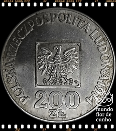 Km 72 Polônia 200 Zlotych 1974 MW XFC Prata # 30º Aniversário da República Popular © - comprar online