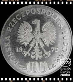 Km 77 Polônia 100 Zlotych 1975 MW XFC Proof Prata # 115º Aniversário - Nascimento de Ignacy Jan Paderewski © - comprar online