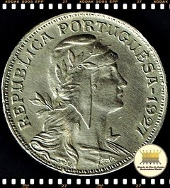 Km 577 Portugal 50 Centavos 1927 SOB Rara # Moeda Anômala por Quebra de Cunho (5 Marcas em apenas um lado da moeda) ® - loja online