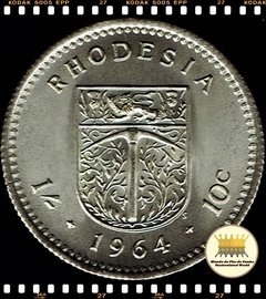 Km 2 Rodésia 1 Shilling = 10 Cents 1964 XFC ®