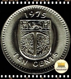 Km 14 Rodésia 10 Cents 1975 (Nós Temos Mais de Um Estado de Conservação # Favor Escolher o Estado de Conservação) ®