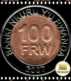 Km 32 Ruanda 100 Francs 2007 XFC Bimetálica # Texto grande com espaço estreito ® - comprar online