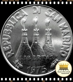 Km 46 San Marino 100 Lire 1975 R XFC # 2ª Série Animais - Gato e Cachorro © - comprar online