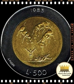 Km 153 San Marino 500 Lire 1983 R XFC Bimetálica Escassa # Série Ameaça de Guerra Nuclear - O Apocalipse ©