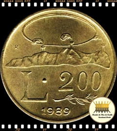 Km 238 San Marino 200 Lire 1989 R XFC # Série Dezesseis Séculos de História - Perfil do Monte ©