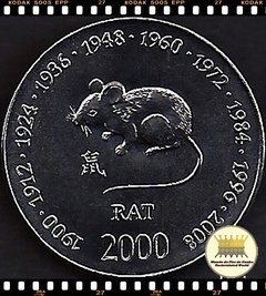 Km 90 Somália 10 Shillings/Scellini 2000 XFC # Astrologia Asiática - Ano do Rato ®