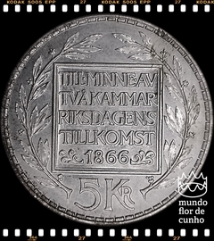 Km 839 Suécia 5 Kronor 1966U XFC Prata # 100º Aniversário da Reforma Constitucional Bicameral ©