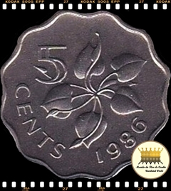 Km 40.1 Essuatini, Reino (Suazilândia) 5 Cents 1986 XFC ®