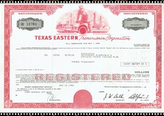 Certificado de Ação da Texas Eastern Transmission Corp. 1972 - Estados Unidos da América