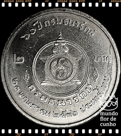 Km 282 Tailândia 2 Baht BE 2536 (1993) XFC # 60° Aniversário do Ministério do Tesouro ©