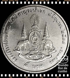Km 320 Tailândia 5 Baht BE 2539 (1996) XFC # 50° aniversário da Coroação do Rei Rama IX © - comprar online