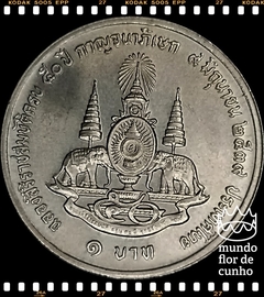 Km 330 Tailândia 1 Baht BE 2539 (1996) XFC # 50° Aniversário da Coroação do Rei Rama IX ©
