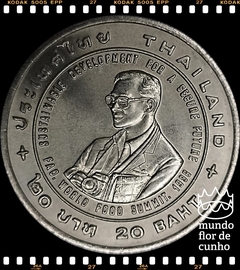 Km 335 Tailândia 20 Baht BE 2538 (1995) XFC F.A.O. (FAO) Escassa # Concessão da Medalha Agrícola ao Rei Bhumibol Adulyadej © - comprar online