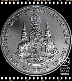 Km 344 Tailândia 10 Satang BE 2539 (1996) XFC # 50° Aniversário da Coroação do Rei Rama IX © - comprar online