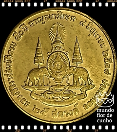 Km 345 Tailândia 25 Satang BE 2539 (1996) XFC # 50° Aniversário da Coroação do Rei Rama IX ©