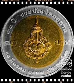 Km 411 Tailândia 10 Baht BE 2547 (2004) XFC Bimetálica # 70° Aniversário do Instituto Real © - comprar online