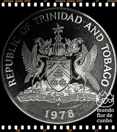 Km 34 Trinidade & Tobago 1 Dollar 1978 FM XFC Proof # Chachalaca ruiva (Ortalis ruficauda) © - comprar online