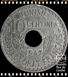 Km 267 Tunísia 10 Centimes AH 1361 (1942) SOB Escassa ©