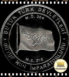 Km New Turquia 1 Kurus 2015 d XFC Escassa # 01. Grande Império Huno 220 aC ~ 46 aC - Série 16 Grandes Impérios Turcos ®