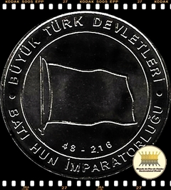 Km New Turquia 1 Kurus 2015 d XFC Escassa # 02. Império Huno Ocidental - 48 ~ 216 (Anno Domini) - Série 16 Grandes Impérios Turcos ®