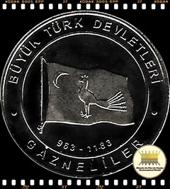 Km New Turquia 1 Kurus 2015 d XFC Escassa # 10. Império Ghaznavids - 963 ~ 1183 - Série 16 Grandes Impérios Turcos ®