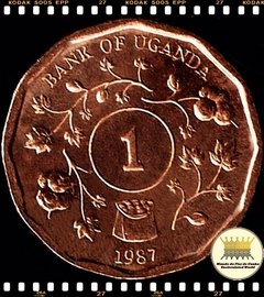 Km 27 Uganda 1 Shilling 1987 XFC Dodecagonal ®