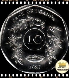 Km 30 Uganda 10 Shillings 1987 XFC Heptagonal ®