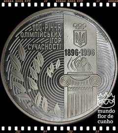 Km 26 Ucrania 2000000 Karbovaneis 1996 XFC Proof Prata Muito Escassa # 100° Aniversário dos Modernos Jogos Olímpícos ©