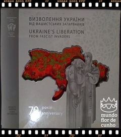 Km 744 Ucrania 5 Hryven 2014 XFC Proof Colorida # 70º aniversário da libertação da Ucrânia dos invasores fascistas ©