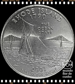 Km 320 Estados Unidos da América Quarter Dolar 2001 P XFC # Série dos 50 Estados Norte Americanos: Rhode Island ©