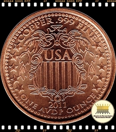 EUA # Medalha Cópia Moeda de Dolar 2011 XFC Prooflike 1 Onça de Cobre 999 ®