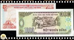 P101a e P106a # Cédulas Gêmeas # 2 Cédulas diferentes com séries diferente e números iguais # Vietnã 500 e 1000 Dong 1988 (1989) FE na internet
