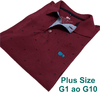 Camisa Polo Plus Size Hugo Blanc Oculos Vinho 037