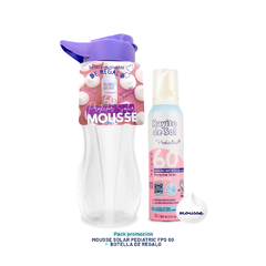 Pack Mousse Solar Pediatric FPS 60 + Botella cristal con tapa color - comprar online