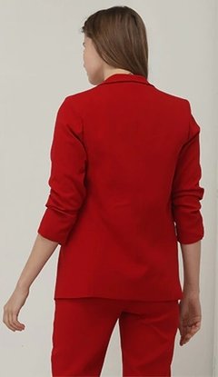 Blazer com Manga Franzida Vermelho