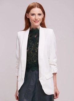 Blazer com Manga Franzida branco