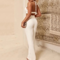 conjunto top e calça branco