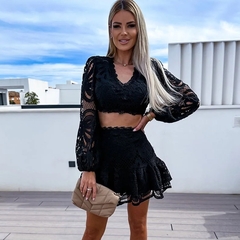  Conjunto Top e Saia de Renda