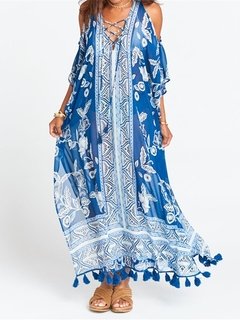   Kaftan Estampado Azul 1