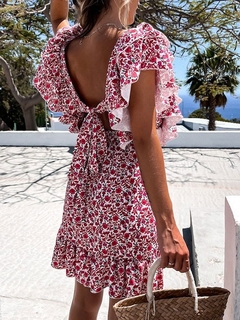 Vestido Floral Decote nas Costas 1