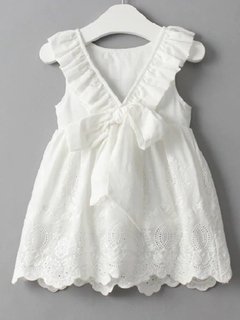 Vestido Branco Infantil Laço 1