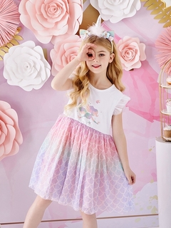 Vestido infantil hotsell estampa sereia