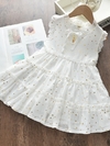 Vestido Infantil Estrelas Douradas