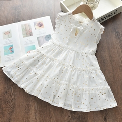 Vestido Infantil Estrelas Douradas 1