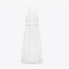 vestido longo de lese branco